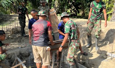 Semangat Tanpa Henti, Kodim 1427/Pasangkayu Percepat Pembangunan Jembatan Gantung di Dusun Tinapu